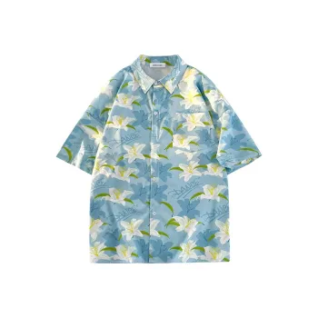 7 SEVFUN Shirt Unisex Light Blue Lily Flower