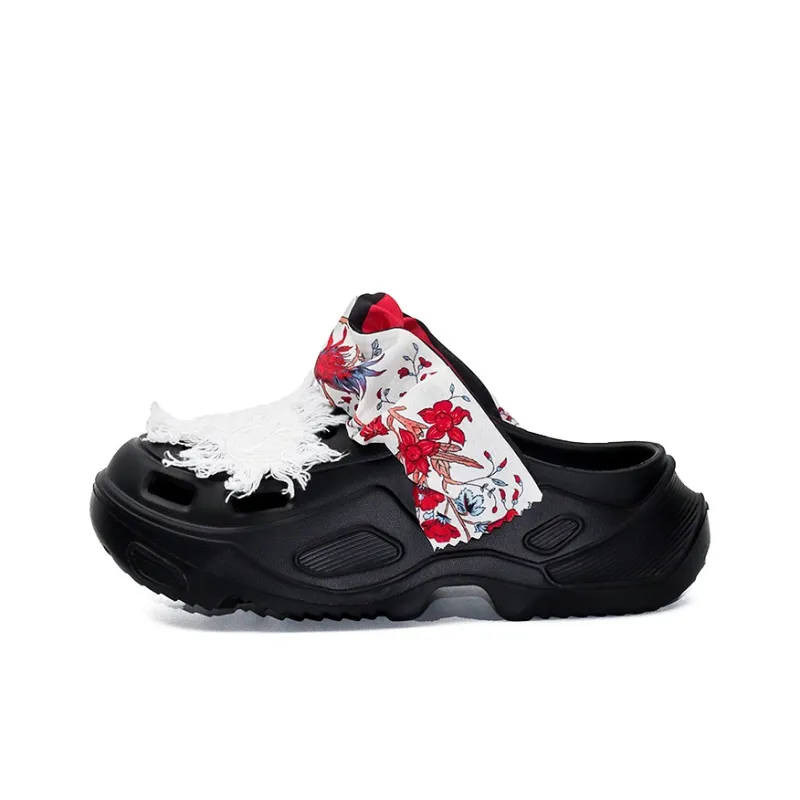 OUBT Vintage Thorn Filigree Towel, Street Cool And Stylish Clogs Unisex Black-0