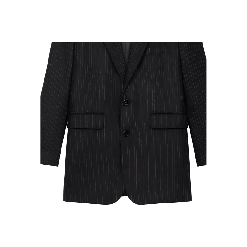 CELINE Françoise Jacket In Striped Wool Flannel-3