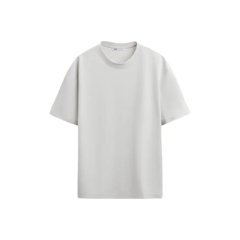 ZARA T Shirts Men Pearl Gray-0