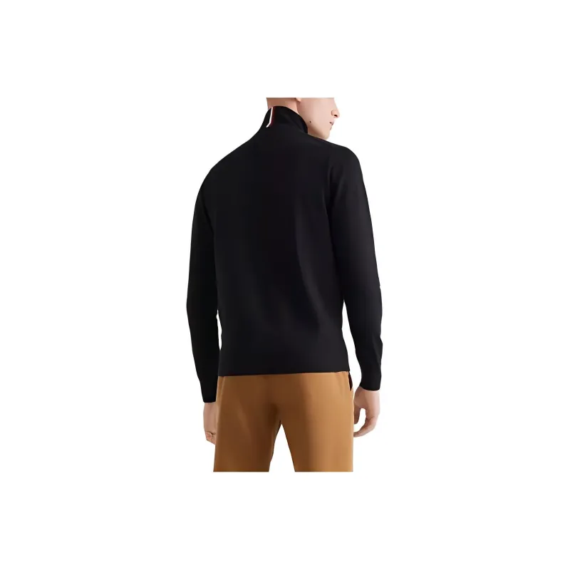 Tommy Hilfiger 1985 Solid Zip Sweater Sweaters Black Jackets Coats Men's Black-1