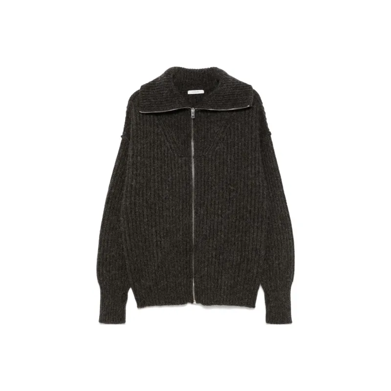 Lemaire Zip Up Ribbed Knit Cardigan-0