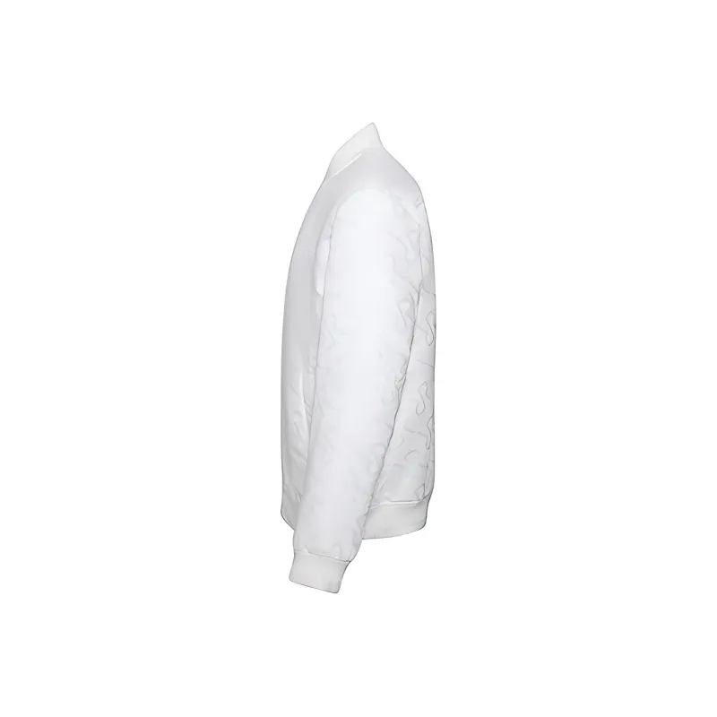 RARE FW21 Geometric Pattern Baseball Collar Long Puffer Jacket Men's White-2