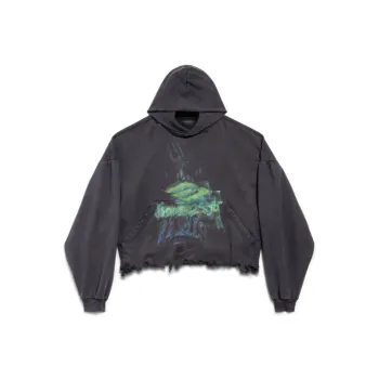 Balenciaga Diy Imprint Cropped Hoodie