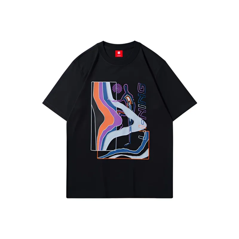 LiNing Sports Basketball Collection Summer T Shirt Men's Black-0