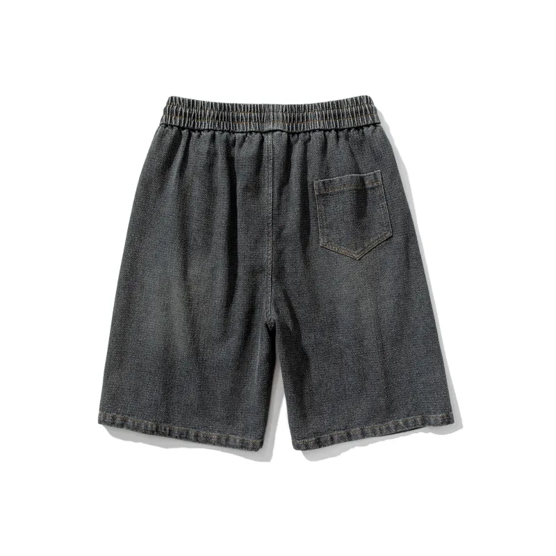 BOGEDIT Denim Shorts Men's Solid Color-1