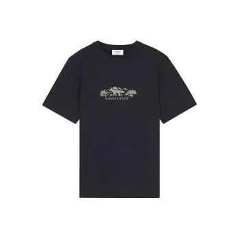 Maison Kitsune Outdoor Profile Fox Embroidered Crewneck T Shirt