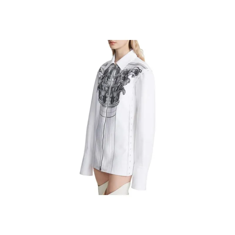 DION LEE Column print Hook and eye Shirt Jacket-0