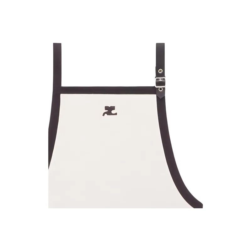 COURREGES Buckle Contrast Dress 'Lime Stone/Black'-4