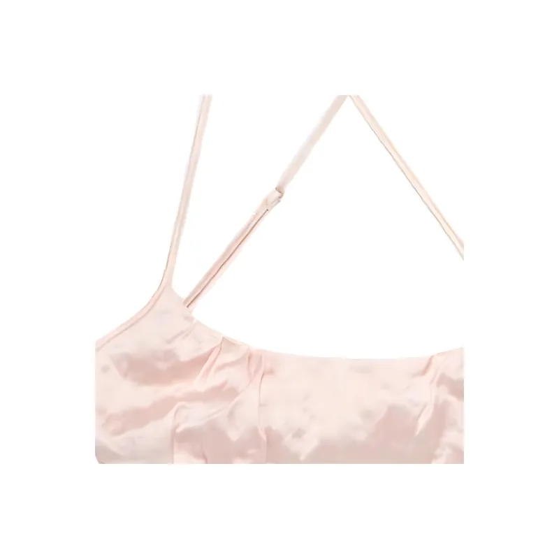 Blumarine Rose appliqué Crinkled satin Top-6