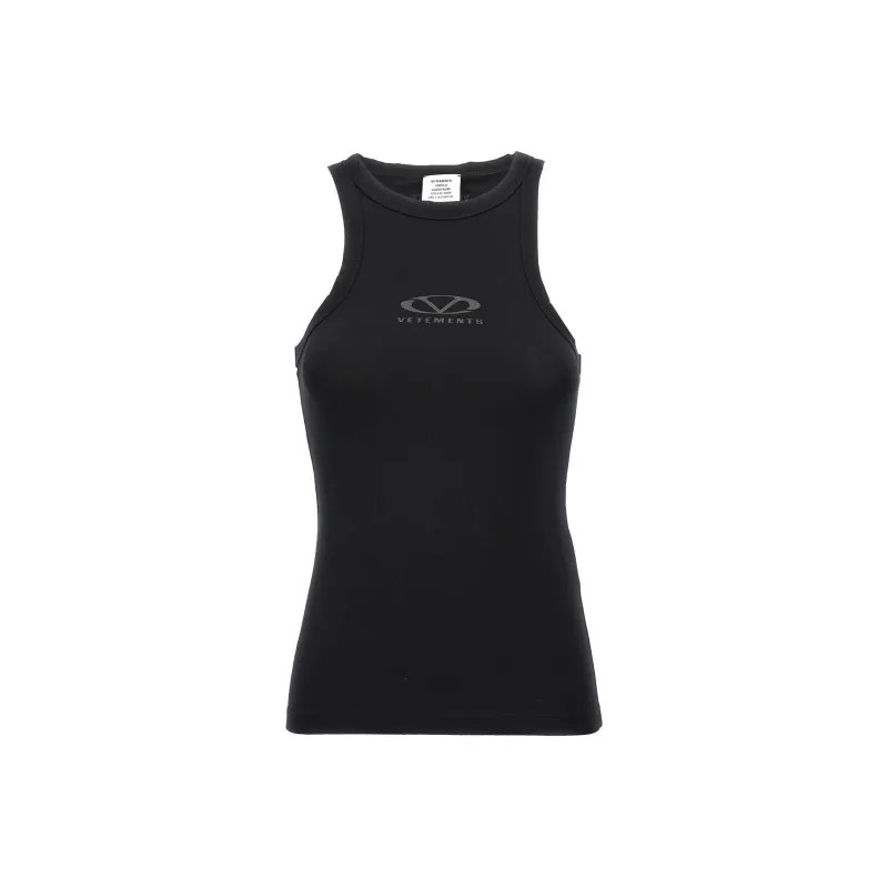 Vetements Logo Printed Sleeveless Tank Top-0