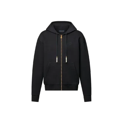 LOUIS VUITTON Embroidered Zipped Jersey Hoodie
