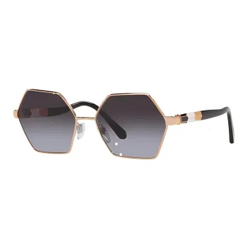 BVLGARI Metal Irregular Shape Sunglasses Unisex Gold