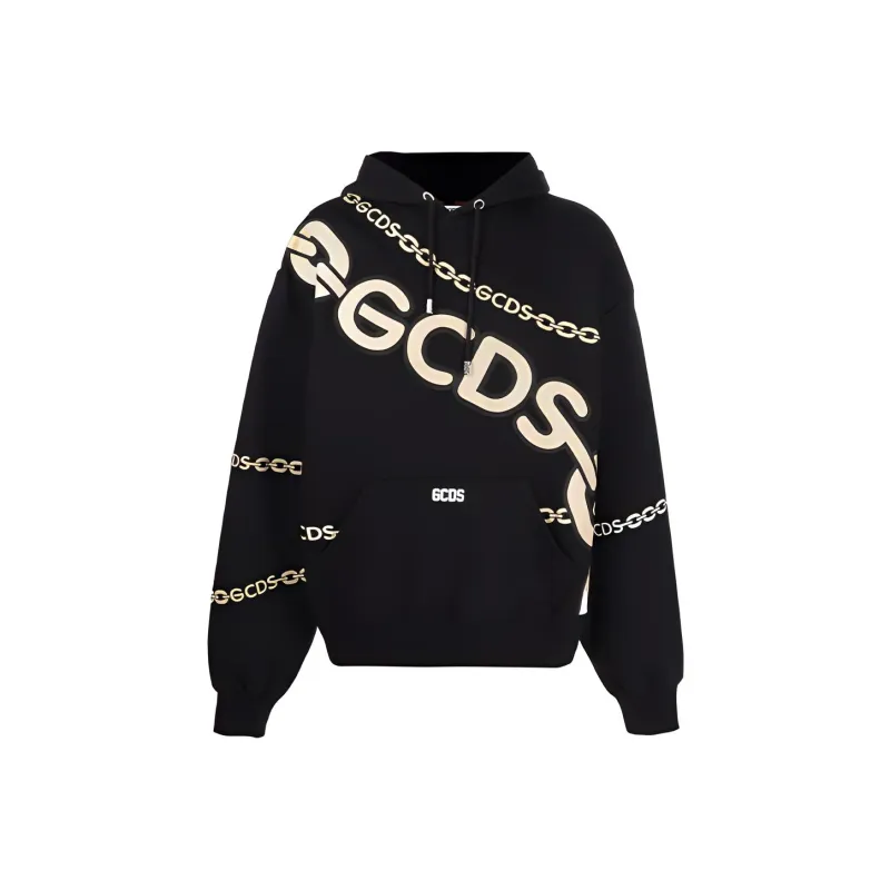 GCDS Logo Printed Drawstring Hoodie-0