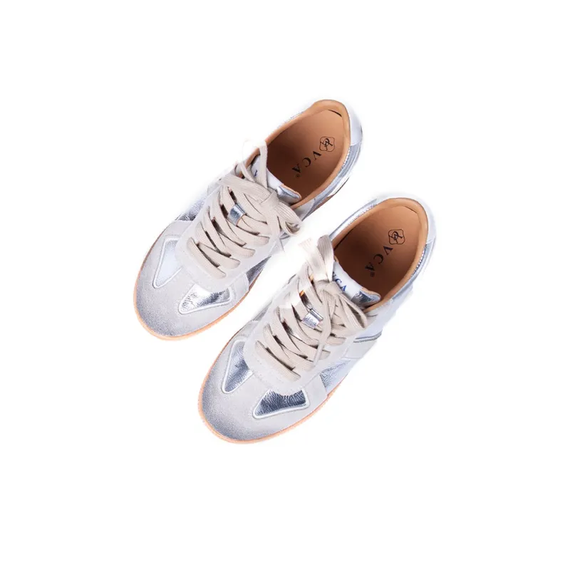 VCA Abrasion Resistant, Breathable, Lightweight, Height Increasing Low Top Casual Shoes Women's Silver-3
