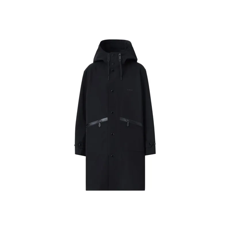 Burberry Embossed-logo Midi Hooded Parka-0
