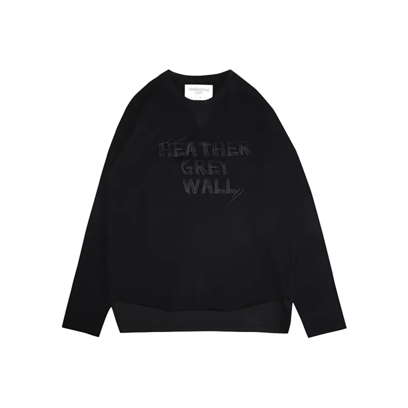 Heather Grey Wall Straight Long-Sleeved T-Shirt Unisex-0