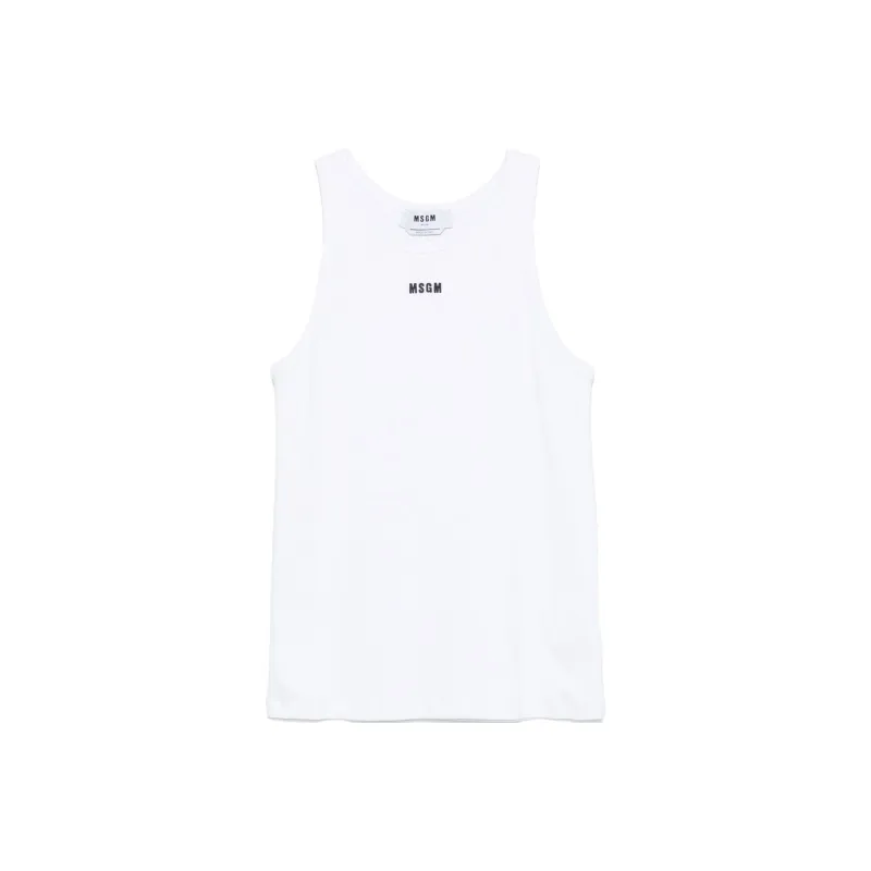 MSGM Ribbed Tank Top-0