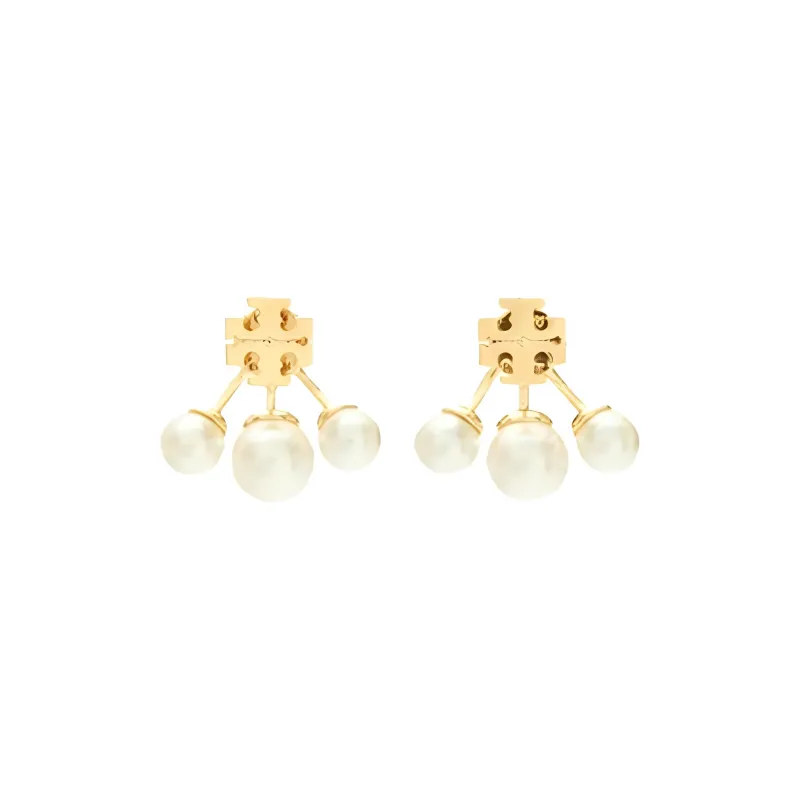 TORY BURCH Kira Pearl Front back Earrings-0