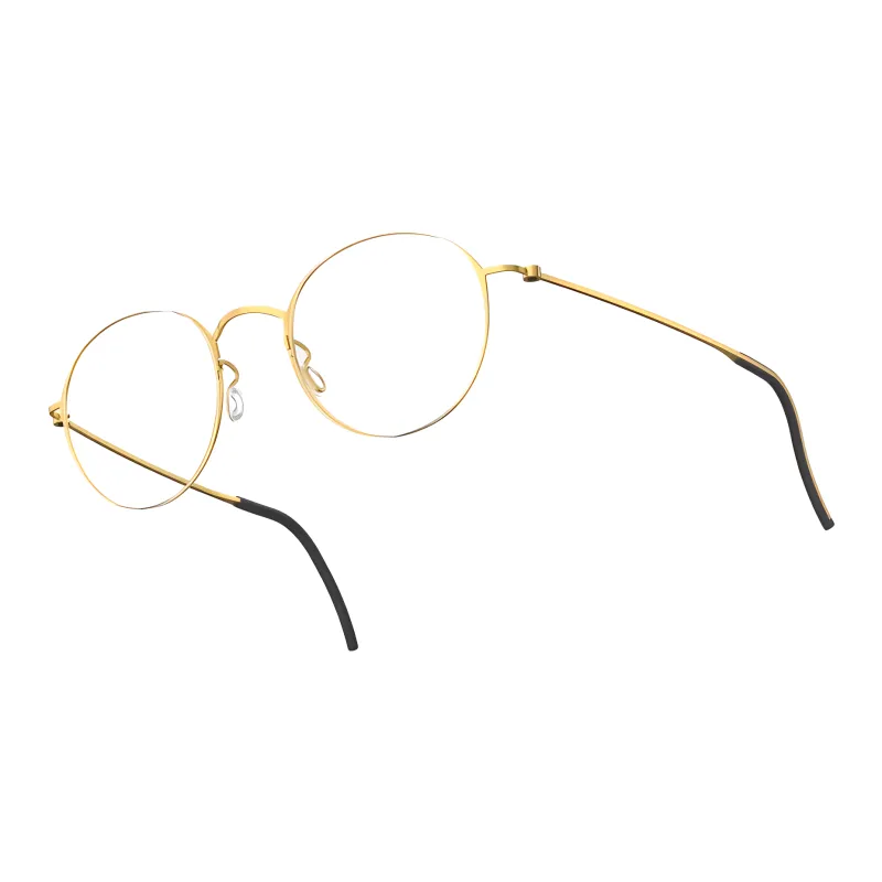 LINDBERG Titanium Irregular Shape Eyeglass Frames Unisex Gold-1