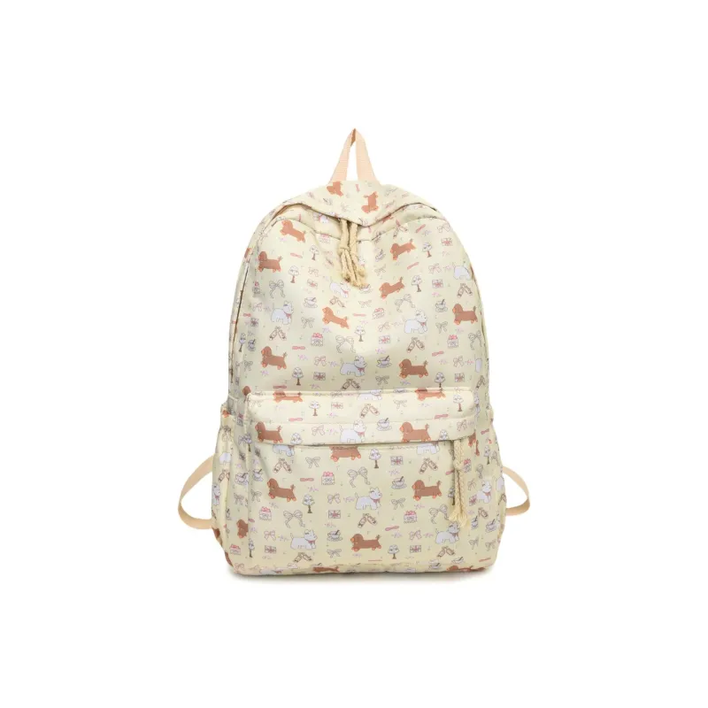 URBAN FOREST Nylon Backpack Unisex Dachshund/Floral Puppy-0
