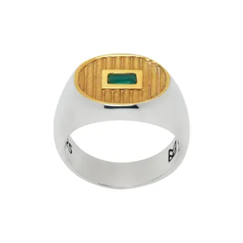 FIRE MAPLE 14K Gold Plated 925 Sterling Silver Rings Men's White