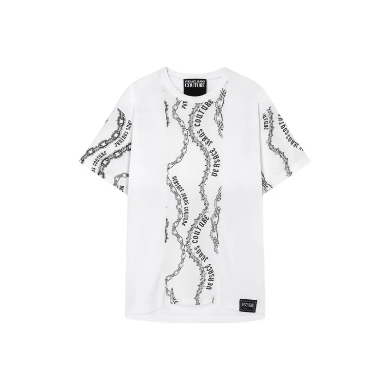 VERSACE JEANS COUTURE Logo print Panelled T shirt-0
