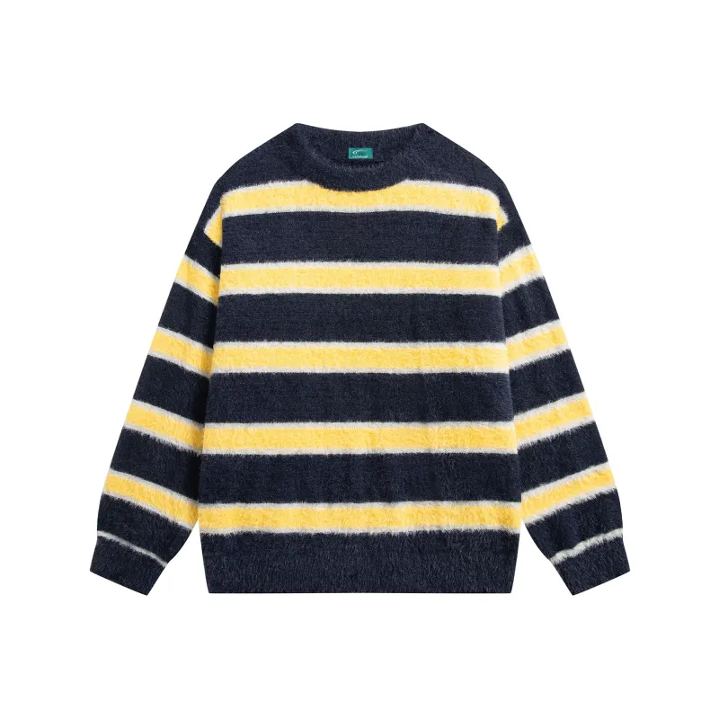 SIMPLE RIMLESS/SRME Knitwear Unisex Black White Stripes-0