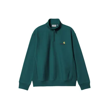 Carhartt WIP FW24 Half Zip American Script Sweatshirt Sweatshirt Unisex Turquoise
