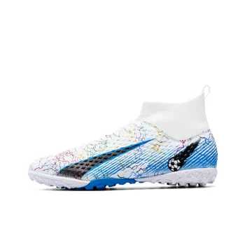 QIUTEXIONG FG Rubber Long Studs TF Rubber Broken Studs Soft Ground Firm Ground Slip Resistant Soccer Shoes Unisex
