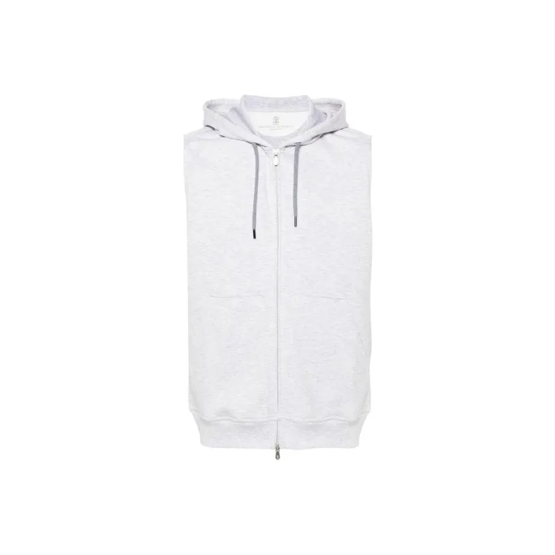 Brunello Cucinelli Drawstring Sleeveless Hoodie-0