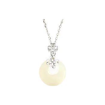 Royal Heaven's Choice Hetian Jade Necklaces Pale Greenish White Jade Unisex