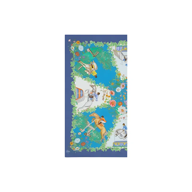 GUCCI Cotton Silk Scarves Men's Blue-2