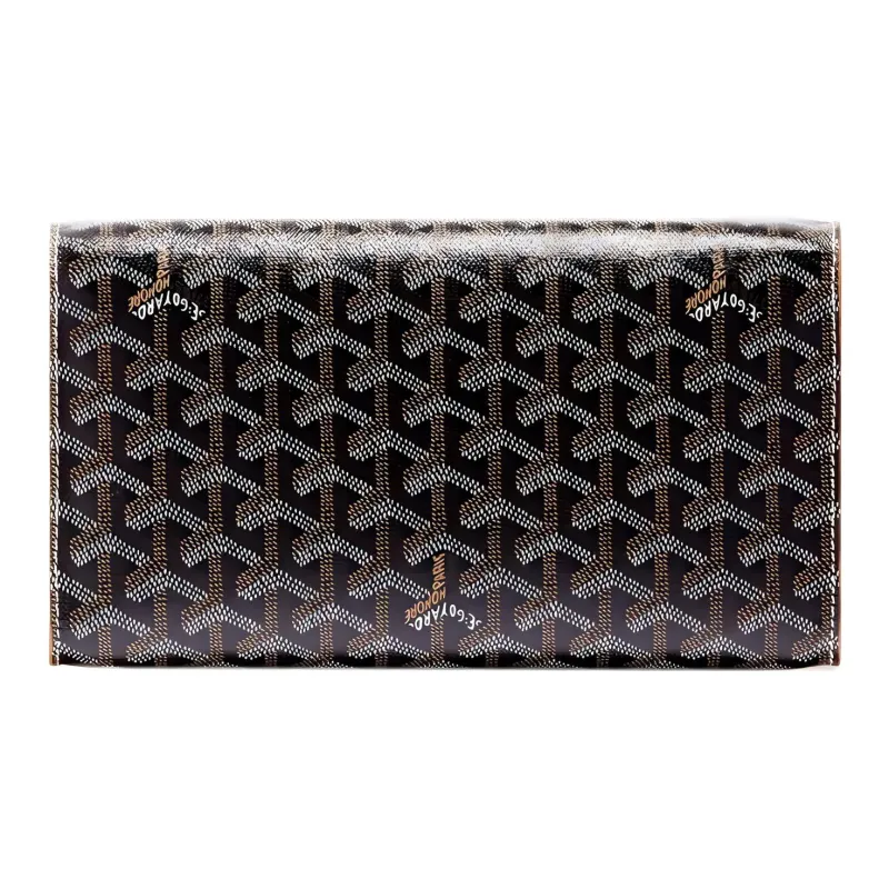 GOYARD MONTE-CARLO Canvas With Leather Clutches Crossbody Bags Small Size Women's Black-2