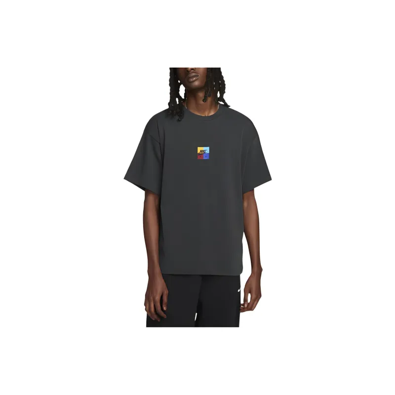 Nike T Shirts Unisex Gray Black-0