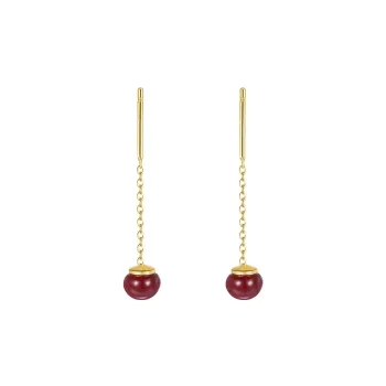 SHK Sterling Silver Earrings Women's Gold