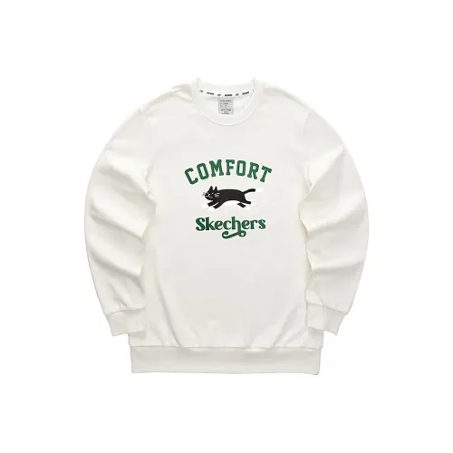 Skechers Colorful Sweatshirt Unisex Marshmallow White