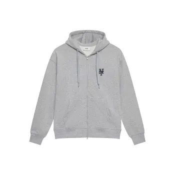 MLB Basic Collection New York Mets 24FW Zip Closure Cardigan Sweatshirt Unisex Heather Gray