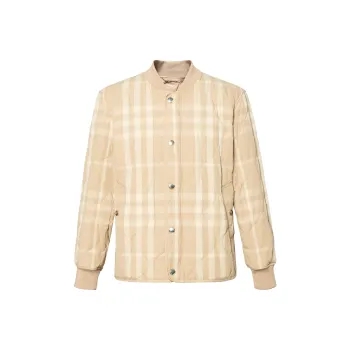 Burberry Check Pattern Buttoned Quilted Jacket