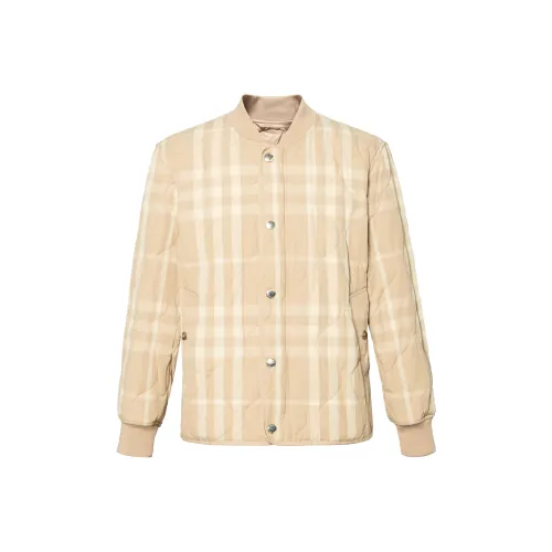 Burberry Check Pattern Buttoned Quilted Jacket