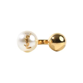 SAINT LAURENT Cassandre Pearl Ball Ring