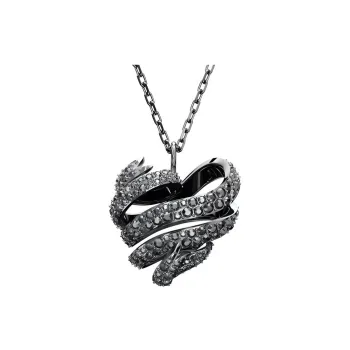 Swarovski Volta Rhodium-Plated Chain Pendant Unisex Black