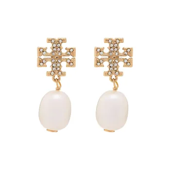 TORY BURCH Kira Pavé Pearl Drop Earrings