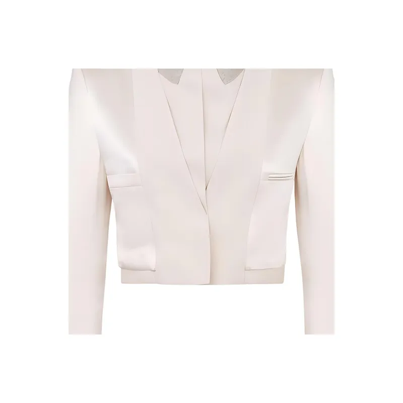 FENDI Cropped Satin Suit Jacket-5