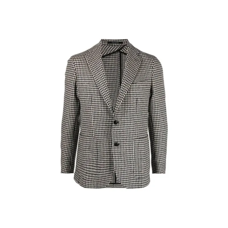 Tagliatore Houndstooth print Single breasted Blazer-0