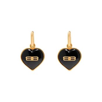 Balenciaga Brass Earrings Women's Black