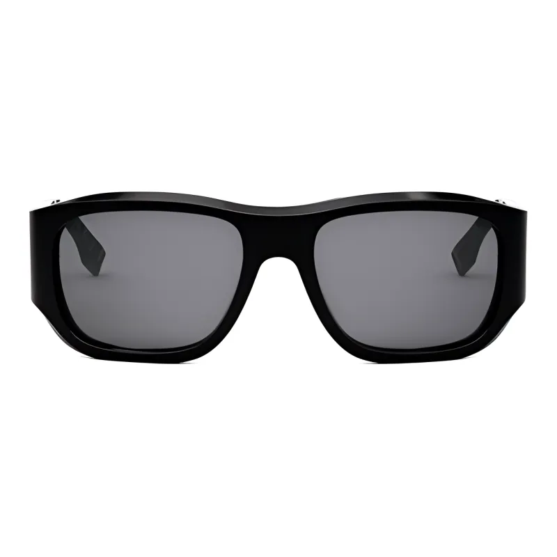 FENDI Acetate Irregular Shape Sunglasses Men's Black-1