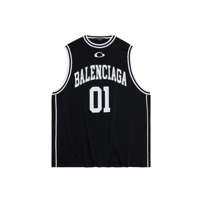 Balenciaga SS25 Tank Top Regular Fit Men's Black White-0