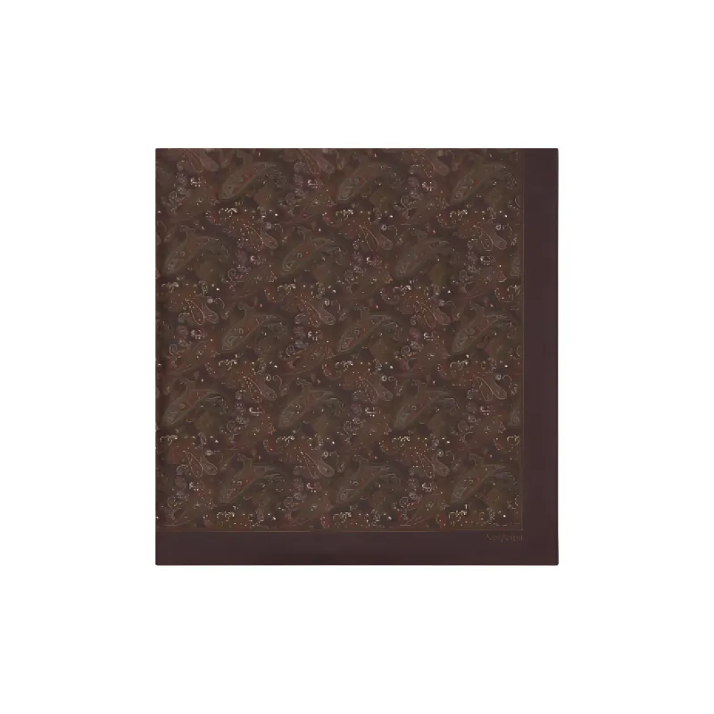 SAINT LAURENT Mulberry Silk Scarves Unisex Brown-1