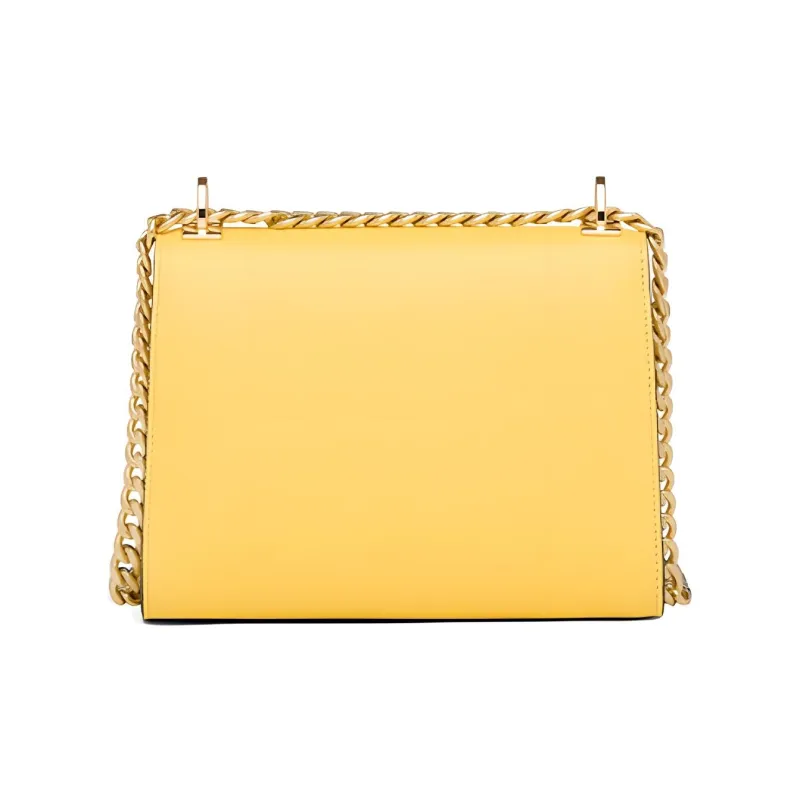 PRADA Saffiano Leather Shoulder Bag Women's Vibrant Yellow-2